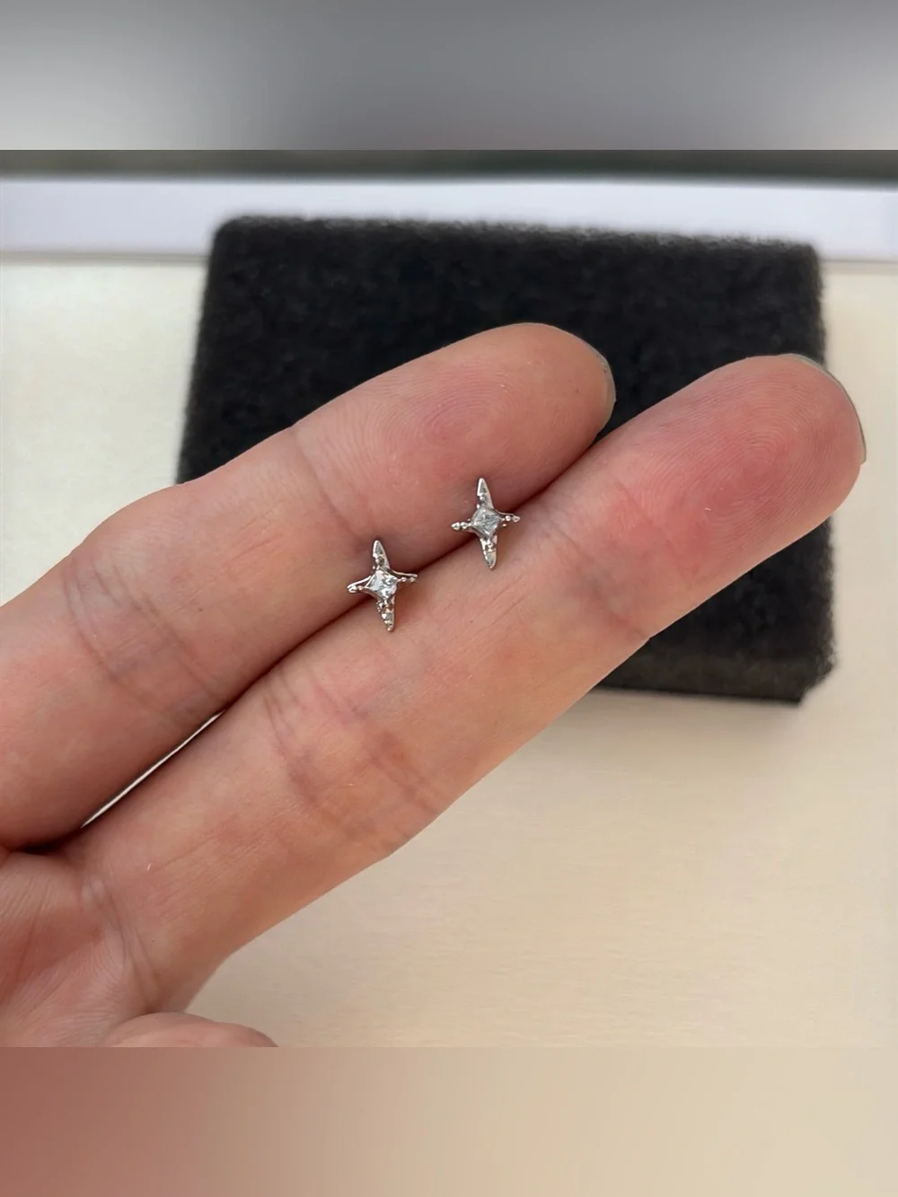 8mm CZ Star Stud Earrings for Men Women Streetwear Hip Hop Punk Unisex Earrings
